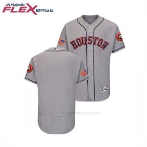 Camiseta Beisbol Hombre Astros 2018 Stars & Stripes Flex Base Gris