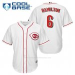 Camiseta Beisbol Hombre Cincinnati Reds Billy Hamilton 6 Blanco 1ª Cool Base