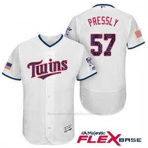 Camiseta Beisbol Hombre Minnesota Twins 2017 Estrellas y Rayas Ryan Pressly Blanco Flex Base