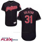 Camiseta Beisbol Hombre Cleveland Indians Danny Salazar Azul Autentico Coleccion Flex Base