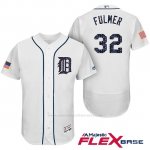 Camiseta Beisbol Hombre Detroit Tigers 2017 Estrellas y Rayas Michael Fulmer Blanco Flex Base