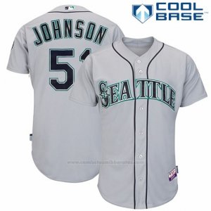 Camiseta Beisbol Hombre Seattle Mariners Randy Johnson Coleccion Gris Cool Base Jugador