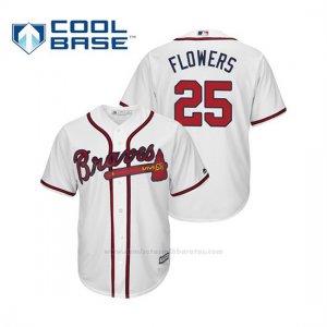 Camiseta Beisbol Hombre Atlanta Braves Tyler Flowers Cool Base Majestic Home 2019 Blanco