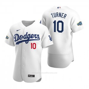 Camiseta Beisbol Hombre Los Angeles Dodgers Justin Turner Autentico 2020 Primera Blanco