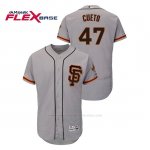 Camiseta Beisbol Hombre San Francisco Giants Johnny Cueto 150th Aniversario Patch Autentico Flex Base Gris