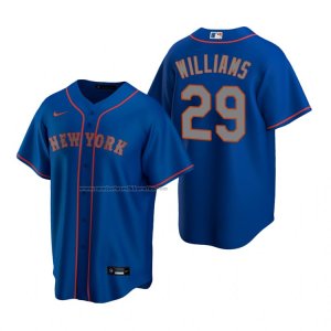 Camiseta Beisbol Hombre New York Mets Trevor Williams Replica Alterno Azul