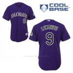 Camiseta Beisbol Hombre Colorado Rockies Dj Lemahieu 9 Violeta Alterno Cool Base