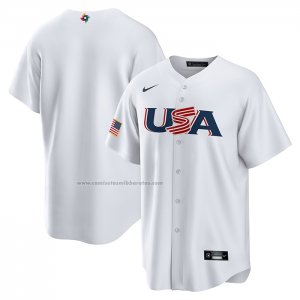 Camiseta Beisbol Hombre USA 2023 Blank Replica Blanco