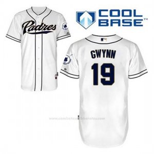 Camiseta Beisbol Hombre San Diego Padres Tony Gwynn 19 Blanco 1ª Cool Base
