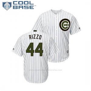 Camiseta Beisbol Hombre Chicago Cubs Anthony Rizzo 2018 Dia de los Caidos Cool Base Blanco