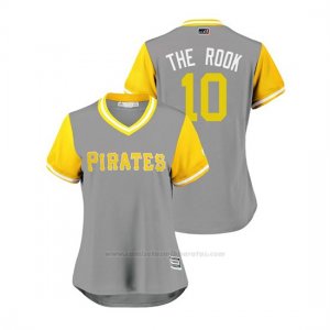Camiseta Beisbol Mujer Pittsburgh Pirates Jordy Mercer 2018 Llws Players Weekend The Rook Gris