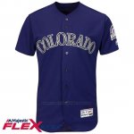 Camiseta Beisbol Hombre Colorado Rockies Blank Violeta Flex Base Autentico Coleccion