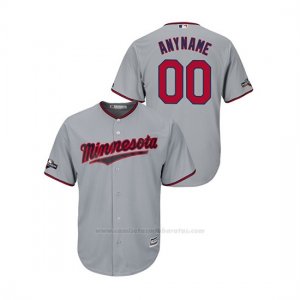 Camiseta Beisbol Hombre Minnesota Twins Personalizada 2019 Postseason Cool Base Gris