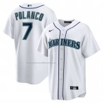 Camiseta Beisbol Hombre Seattle Mariners Jorge Polanco Primera Replica Blanco