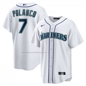 Camiseta Beisbol Hombre Seattle Mariners Jorge Polanco Primera Replica Blanco