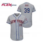 Camiseta Beisbol Hombre New York Mets Edwin Diaz 150th Aniversario Patch Autentico Flex Base Gris
