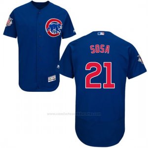 Camiseta Beisbol Hombre Chicago Cubs 21 Sammy Sosa Flex Base Autentico Coleccion
