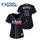 Camiseta Beisbol Mujer Atlanta Braves Ender Inciarte Cool Base Majestic Alternato 2019 Azul