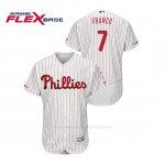 Camiseta Beisbol Hombre Philadelphia Phillies Maikel Franco 150th Aniversario Patch Flex Base Blanco
