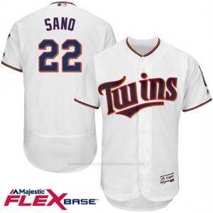 Camiseta Beisbol Hombre Minnesota Twins Miguel Sano 22 Blanco Flex Base Autentico Coleccion Jugador