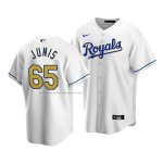 Camiseta Beisbol Hombre Kansas City Royals Jakob Junis Replica Cool Base Primera Blanco