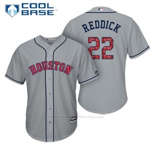 Camiseta Beisbol Hombre Houston Astros 2017 Estrellas y Rayas Josh Rojodick Gris Cool Base