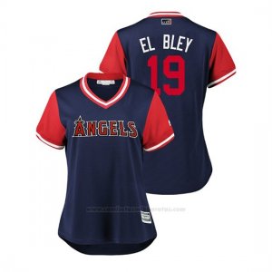 Camiseta Beisbol Mujer Los Angeles Angels Jefry Marte 2018 Llws Players Weekend El Bley Azul