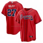 Camiseta Beisbol Hombre Atlanta Braves Austin Riley Alterno 2 Replica Rojo