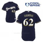 Camiseta Beisbol Hombre Milwaukee Brewers Luis Sardinas 62 Azul Azul Alterno Cool Base