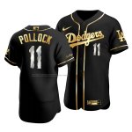 Camiseta Beisbol Hombre Los Angeles Dodgers A.j. Pollock Golden Edition Autentico Negro