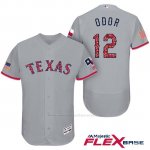 Camiseta Beisbol Hombre Texas Rangers 2017 Estrellas y Rayas Rougned Odor Gris Flex Base
