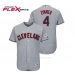 Camiseta Beisbol Hombre Cleveland Indians Bradley Zimmer 2019 All Star Game Patch Flex Base Gris
