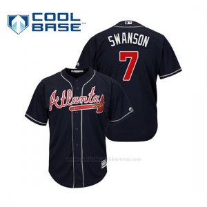 Camiseta Beisbol Hombre Atlanta Braves Dansby Swanson Cool Base Alternato 2019 Azul